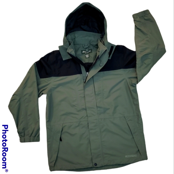 Eddie Bauer Other - Eddie Bauer WeatherEdge Green Hooded Rain Parka Jacket Coat
